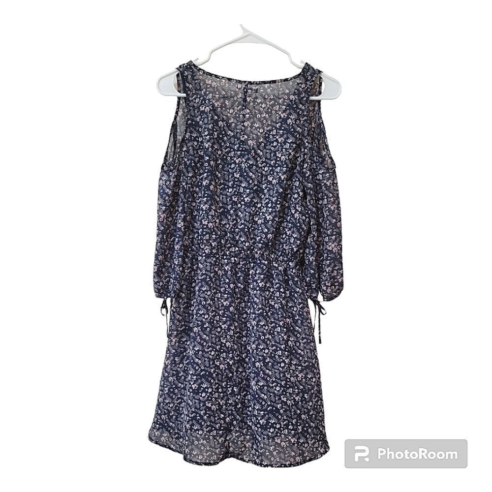 Maurices liberty longsleeve navy floral guaze dress size S